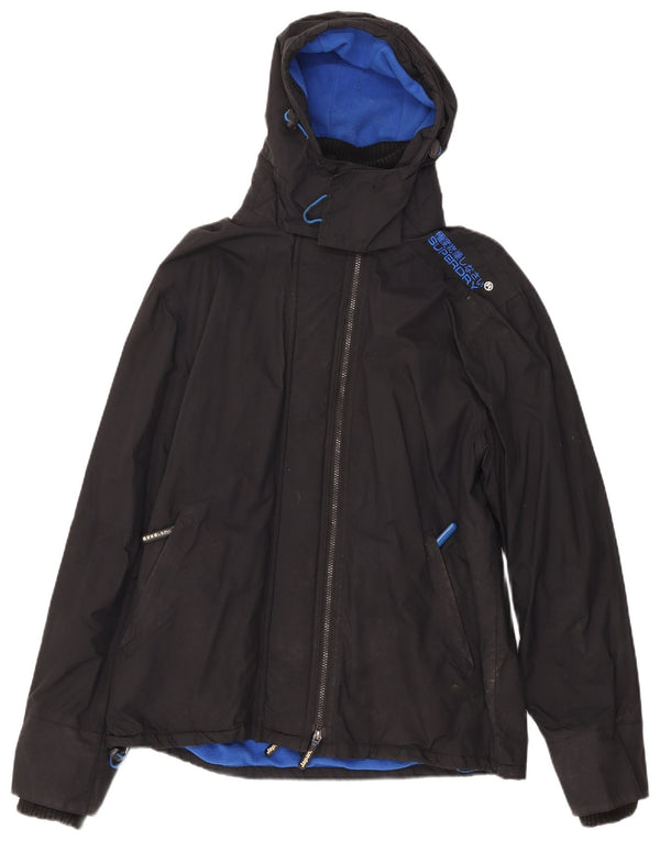 Giacca a vento con cappuccio da uomo Superdry Windcheater UK 44 2XL Nero Sport