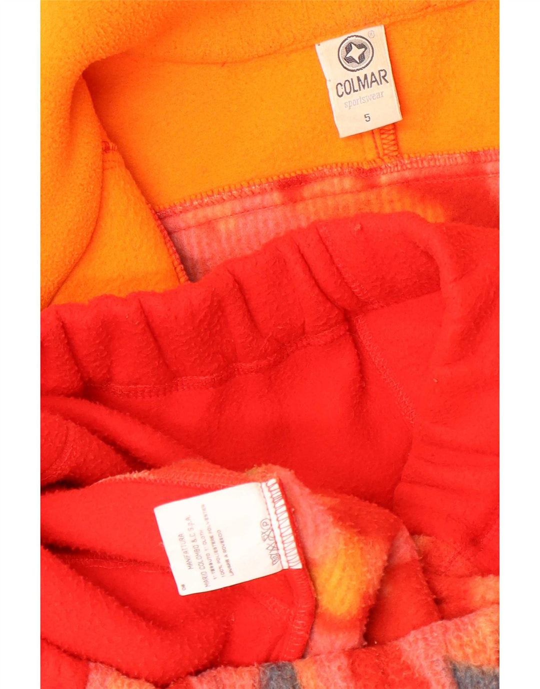 Maglione in pile da uomo Colmar con zip e collo XL rosso geometrico in poliuretano