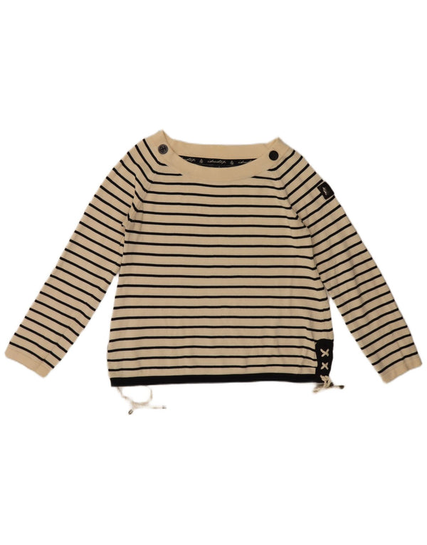 Maglione da donna con scollo a barca Marina Yachting UK 14 Large White Striped