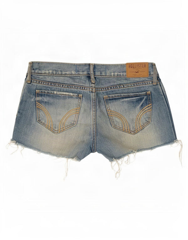 Pantaloncini Hollister da uomo in denim invecchiato US 00 2XS W23 Blu Cotone
