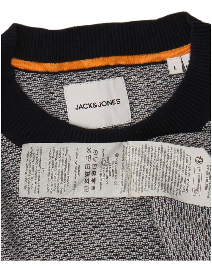 JACK & JONES Maglione maglione girocollo da uomo grande in acrilico grigio