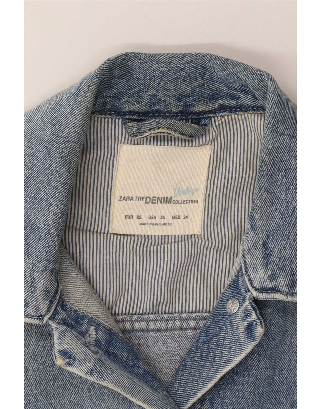 Giacca corta in denim da donna Zara UK 6 XS blu cotone