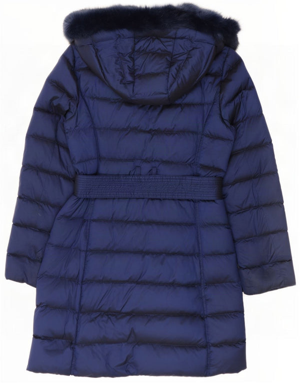 Marks & Spencer Cappotto imbottito con cappuccio da donna UK 10 Small Blu navy Poliammide