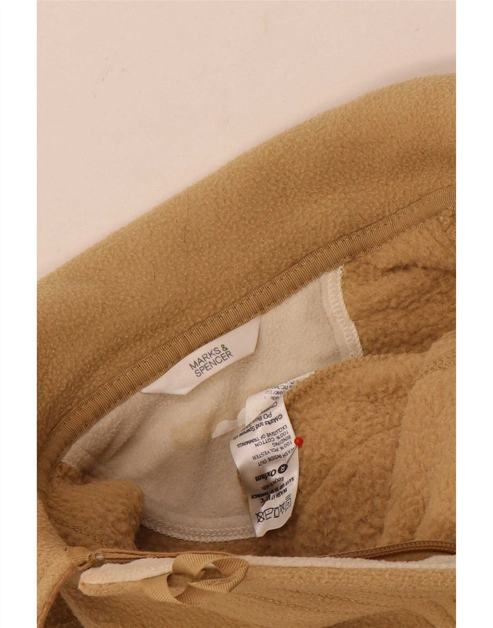Giacca in pile oversize da donna Marks & Spencer UK 10 Small Beige Poliestere