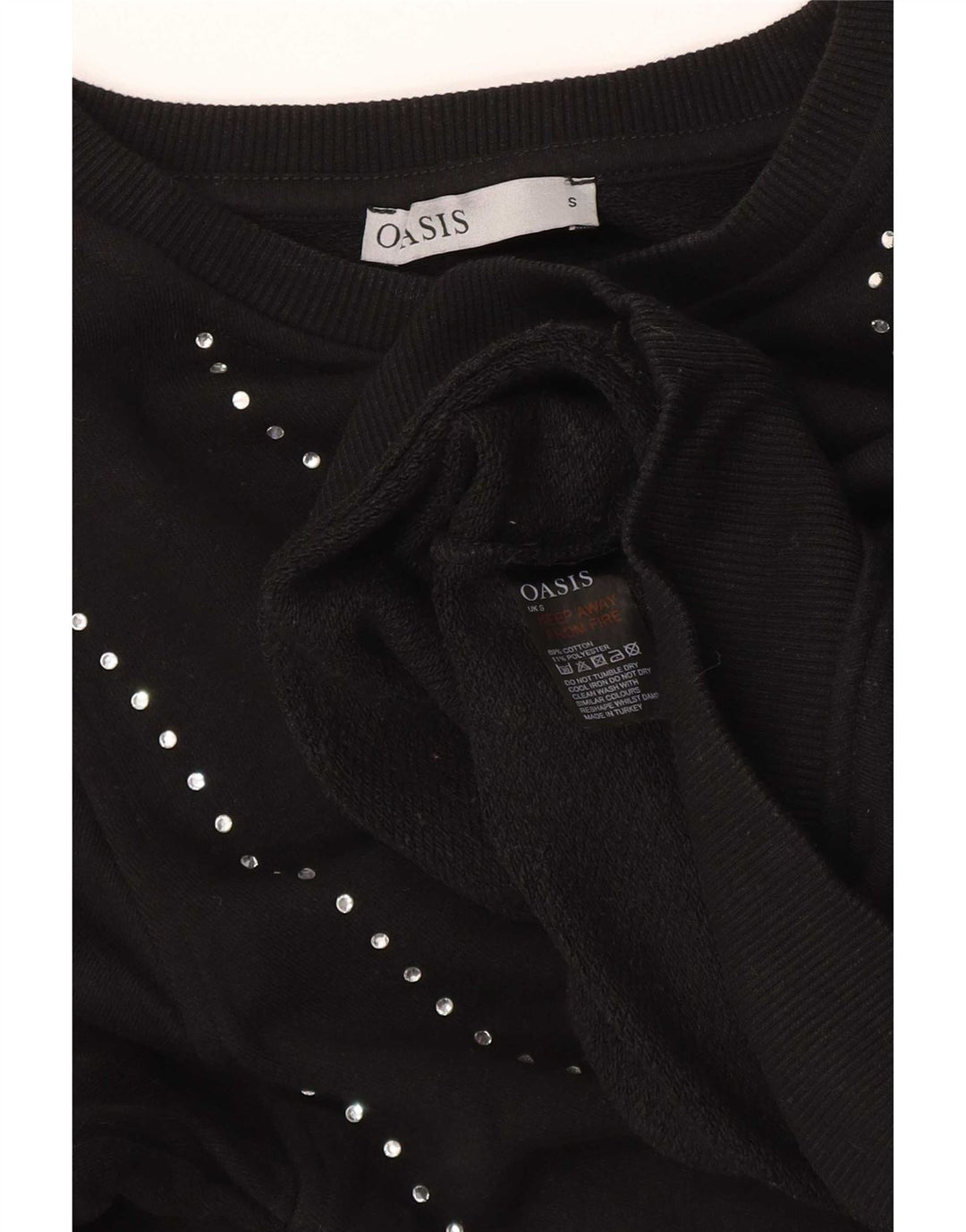 Felpa da donna Oasis UK 10 piccola in cotone a righe nere