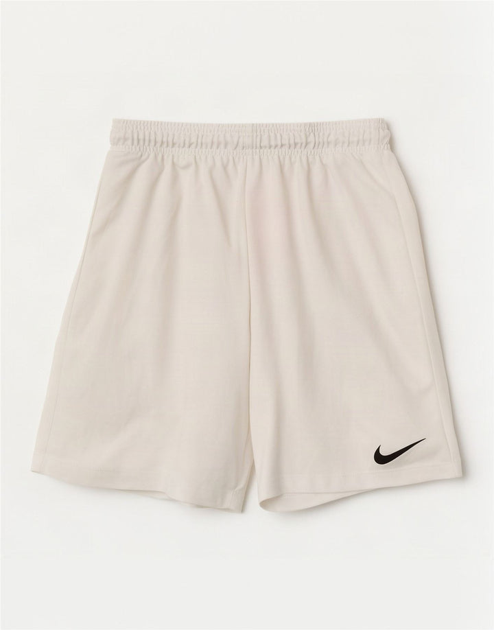 Pantaloncini sportivi Nike da ragazzo Dri Fit 12-13 anni Large Bianco in poliestere