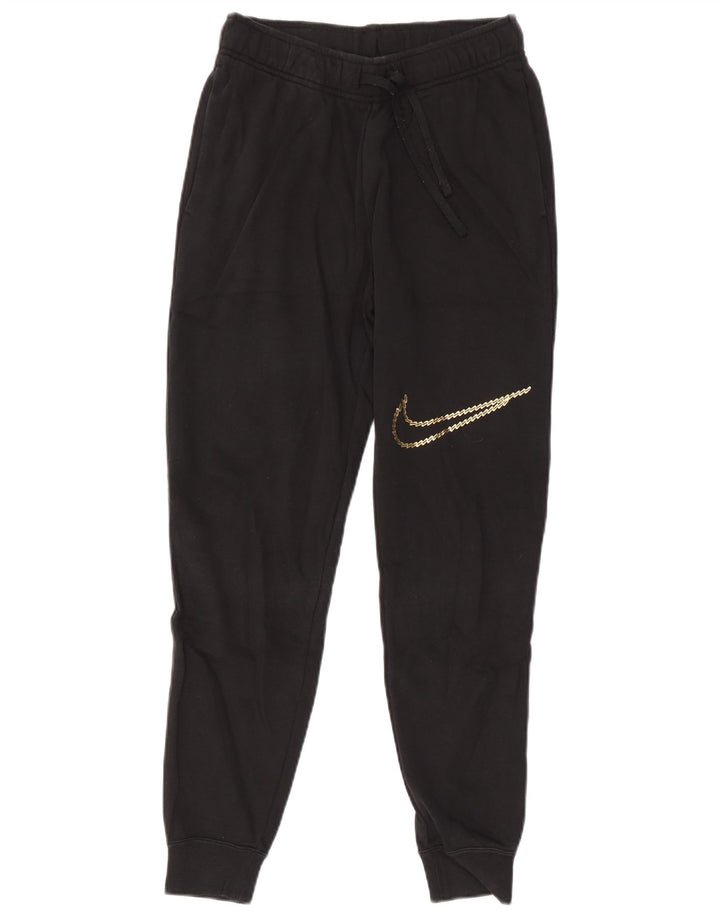 Pantaloni da tuta con grafica Nike da uomo, pantaloni da jogging, piccoli, in cotone nero