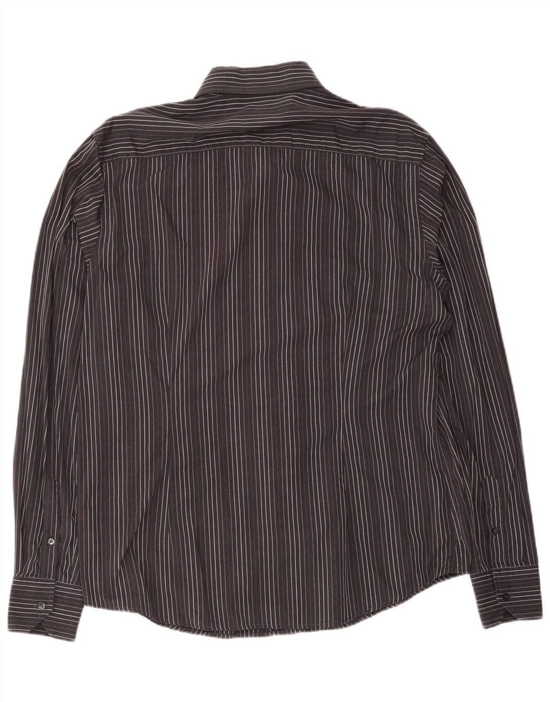 Camicia da uomo Valentino taglia 43 17 XL in cotone a righe grigie