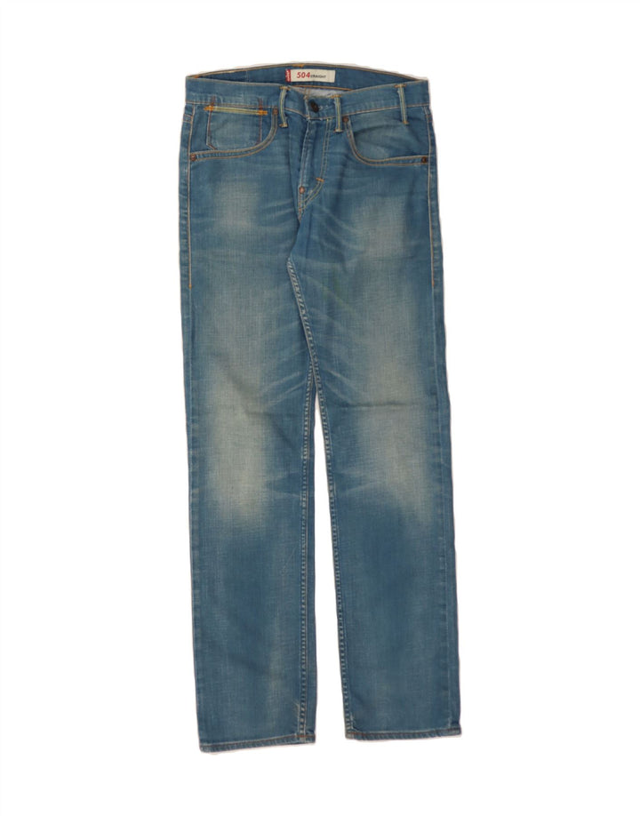 LEVI'S Mens 504 Straight Jeans W29 L32 Blue Cotton Vintage Levi's and Second-Hand Levi's from Messina Hembry 