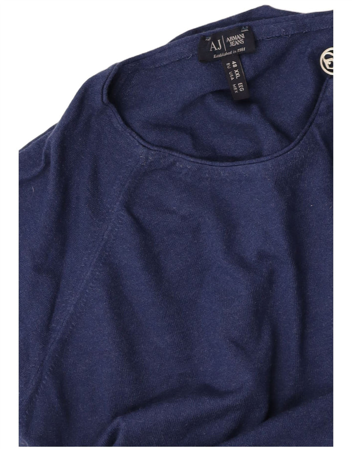 Maglione maglione con zip da donna ARMANI EU 48 2XL Blu navy