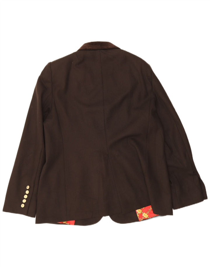 Giacca blazer a 3 bottoni da donna Les Copains IT 52 2XL Lana vergine marrone