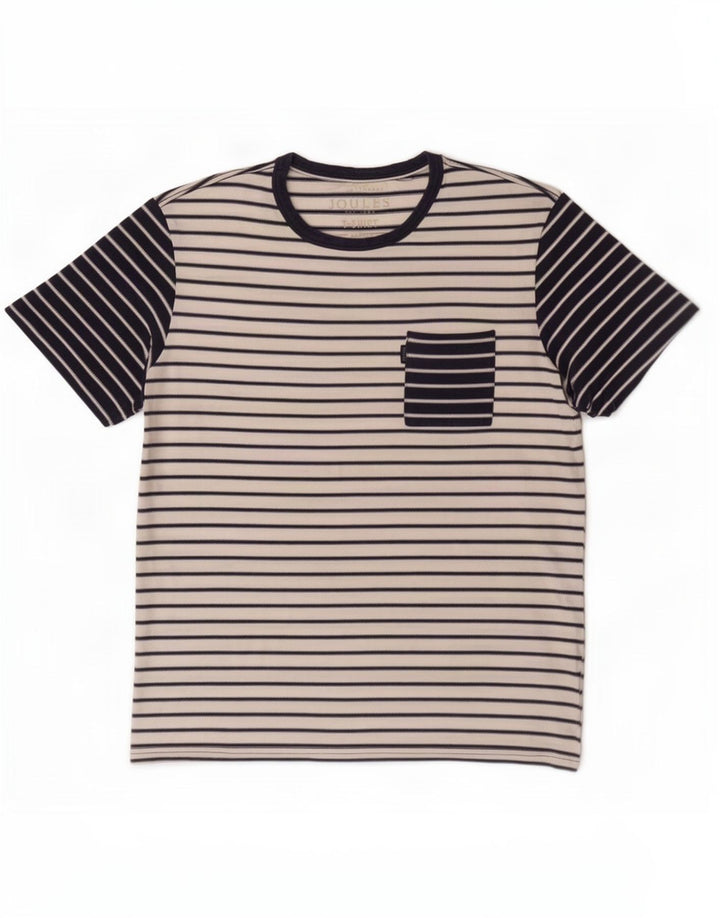Joules T-shirt da uomo Top a righe bianche grandi