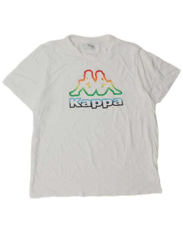 T-shirt grafica da uomo Kappa Top grande in cotone bianco