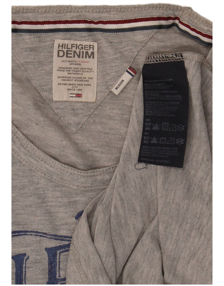 T-shirt grafica da donna Tommy Hilfiger Top UK 12 Poliestere grigio medio