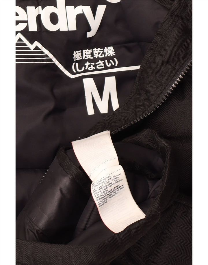 Giacca imbottita con cappuccio da uomo Superdry UK 38 poliestere nero medio