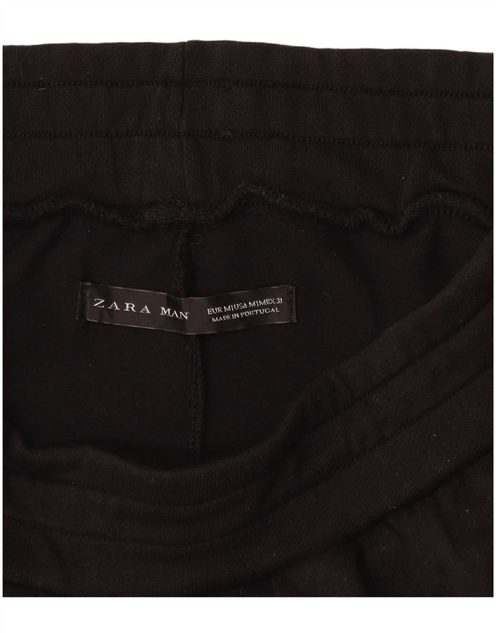 Pantaloncini sportivi grafici da uomo Zara in cotone nero medio