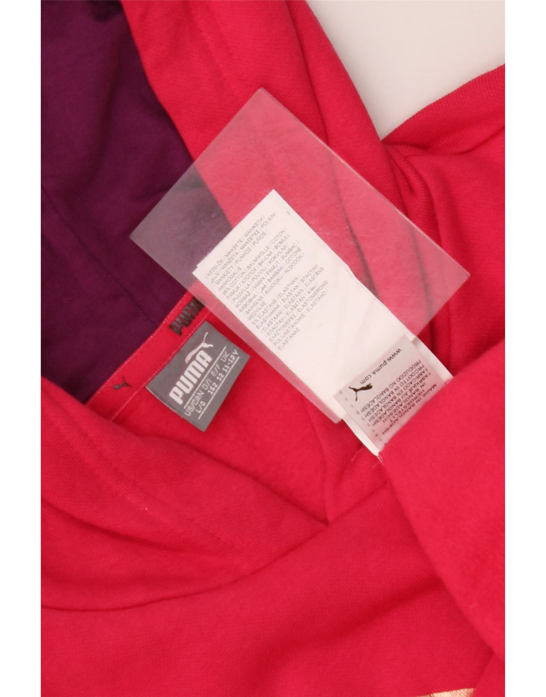 Felpa con cappuccio grafica PUMA per ragazze 11-12 anni in cotone color block rosa