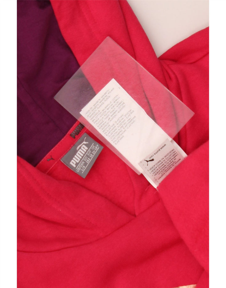 Felpa con cappuccio grafica PUMA per ragazze 11-12 anni in cotone color block rosa
