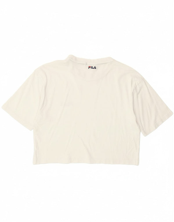 T-shirt corta con grafica corta per ragazze Fila 15-16 anni in cotone bianco