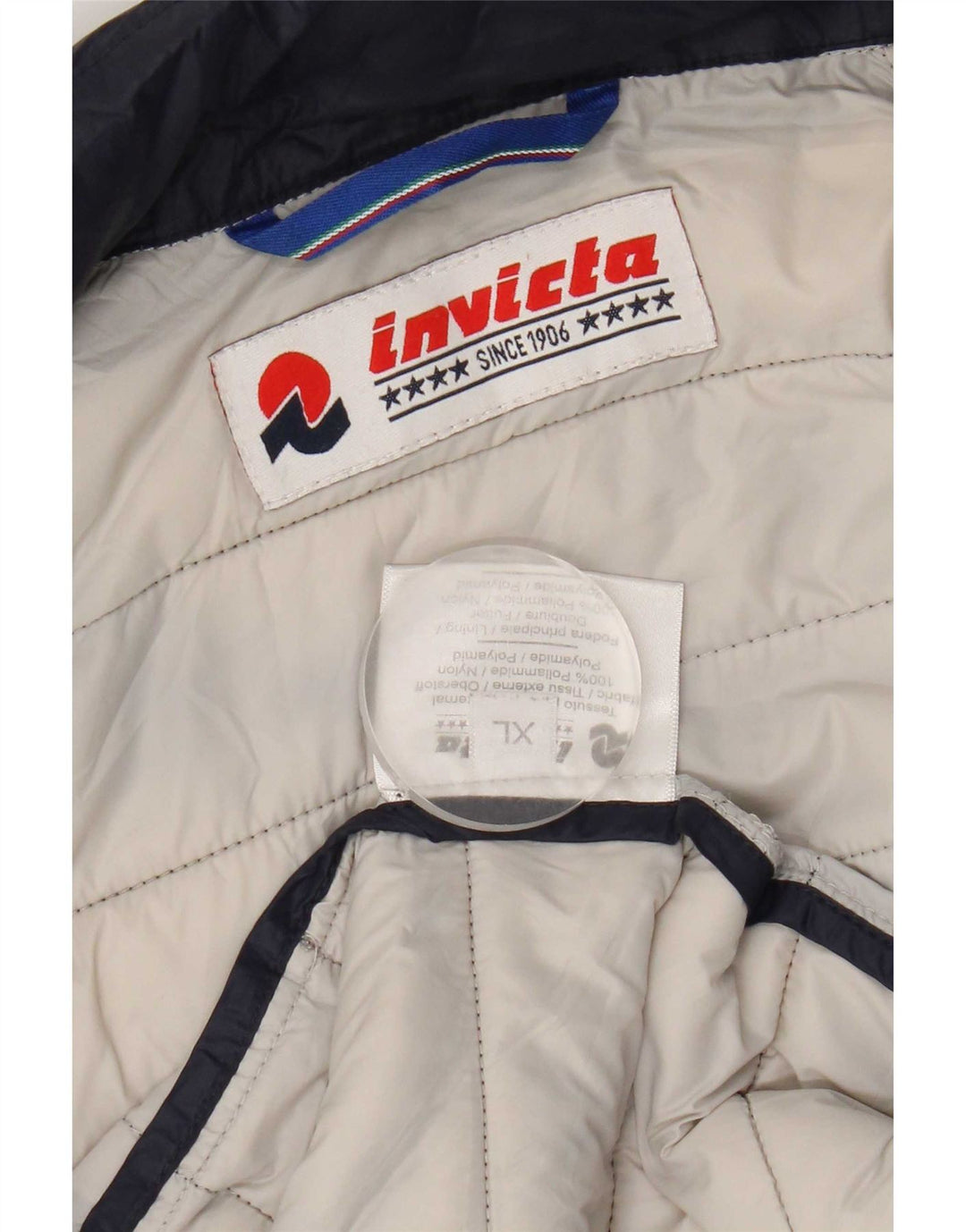 Giacca imbottita con cappuccio da donna Invicta UK 18 XL nylon blu navy