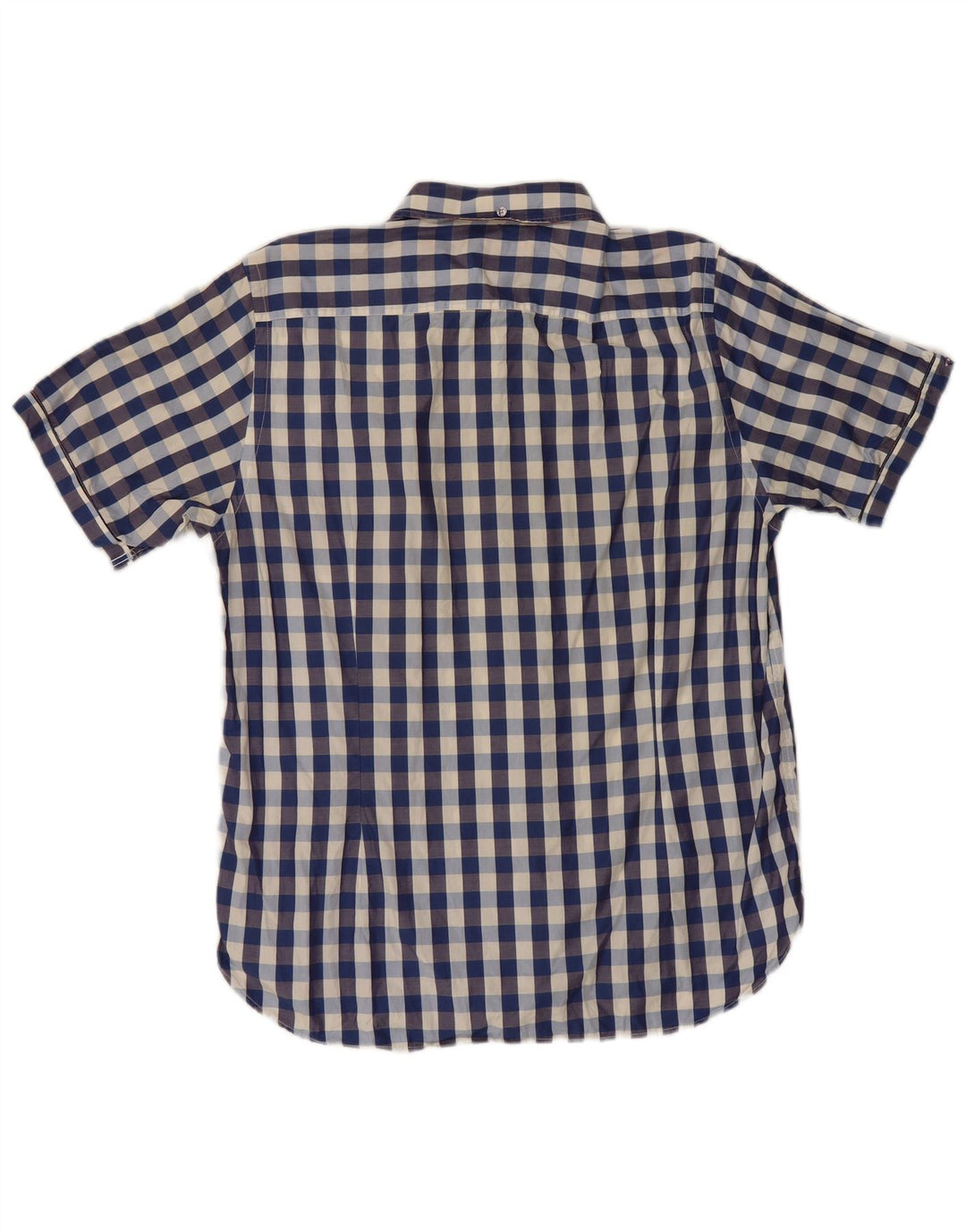 Ted Baker Camicia a maniche corte da uomo Taglia 5 XL Cotone a quadri blu navy
