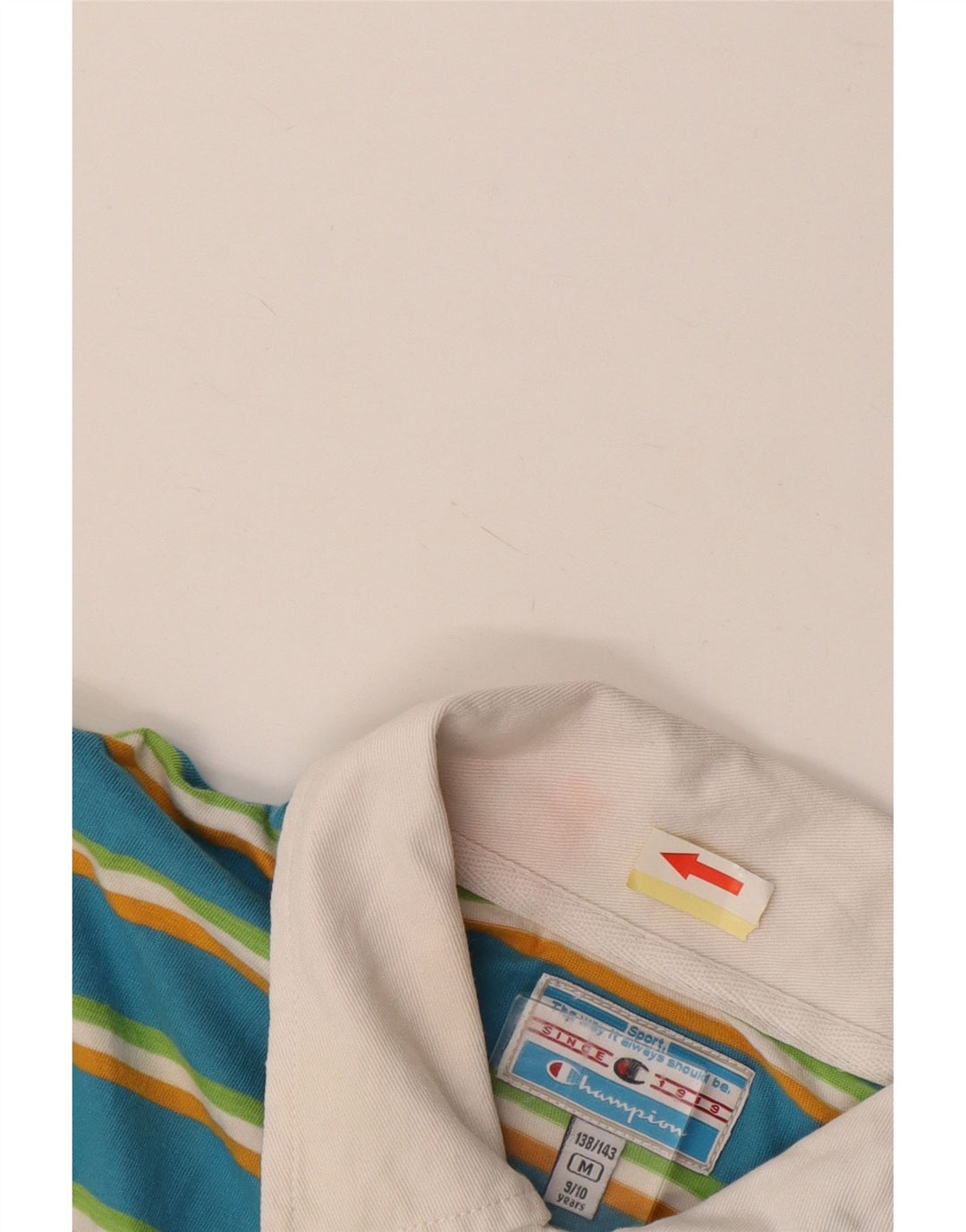 Polo grafica da bambino CHAMPION 9-10 anni in cotone a righe blu medio