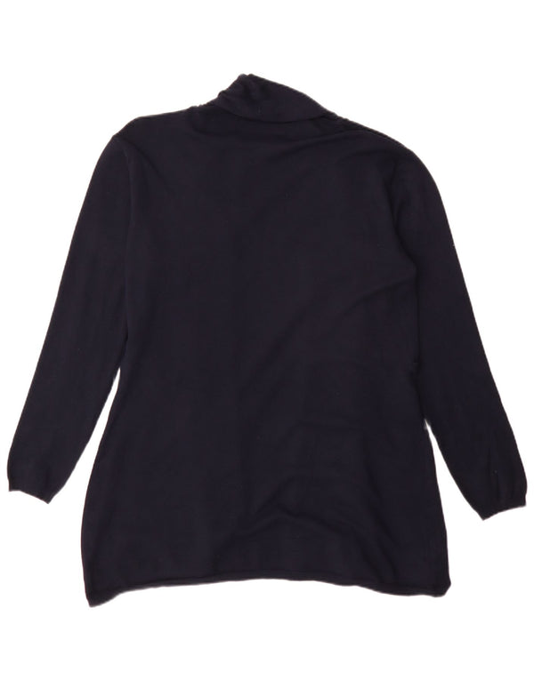Maglione cardigan lungo da donna Zara UK 18 XL viscosa blu navy