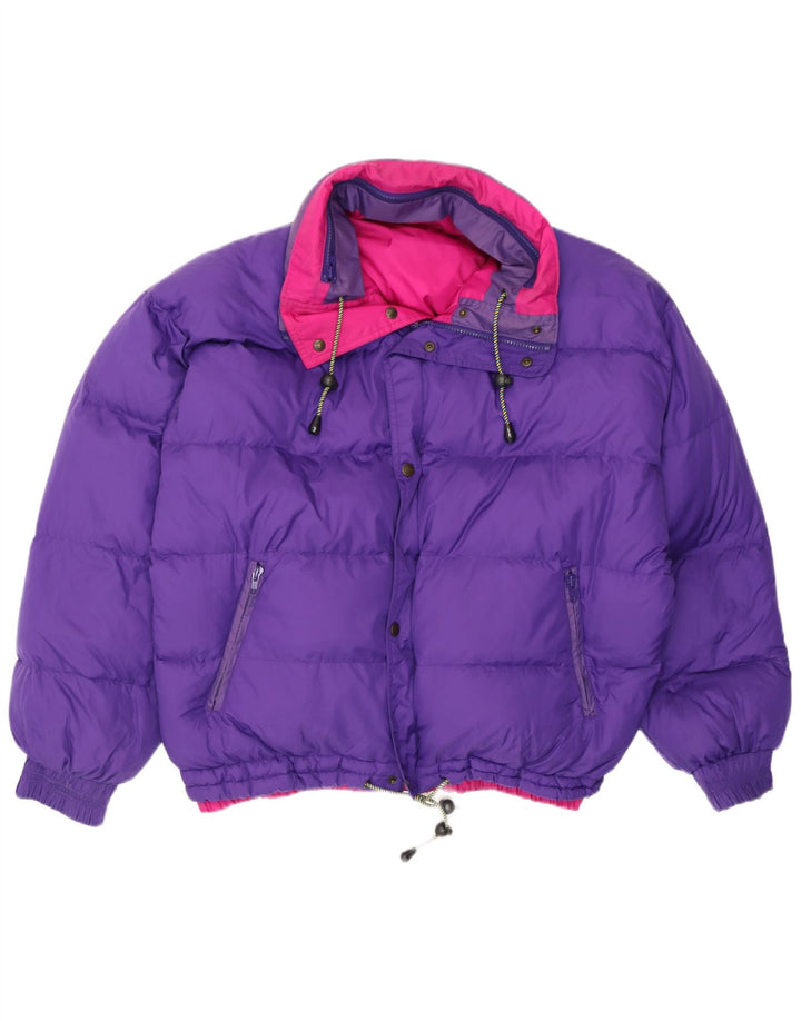Giacca da sci reversibile con cappuccio da uomo norvegese UK 38 color block rosa medio