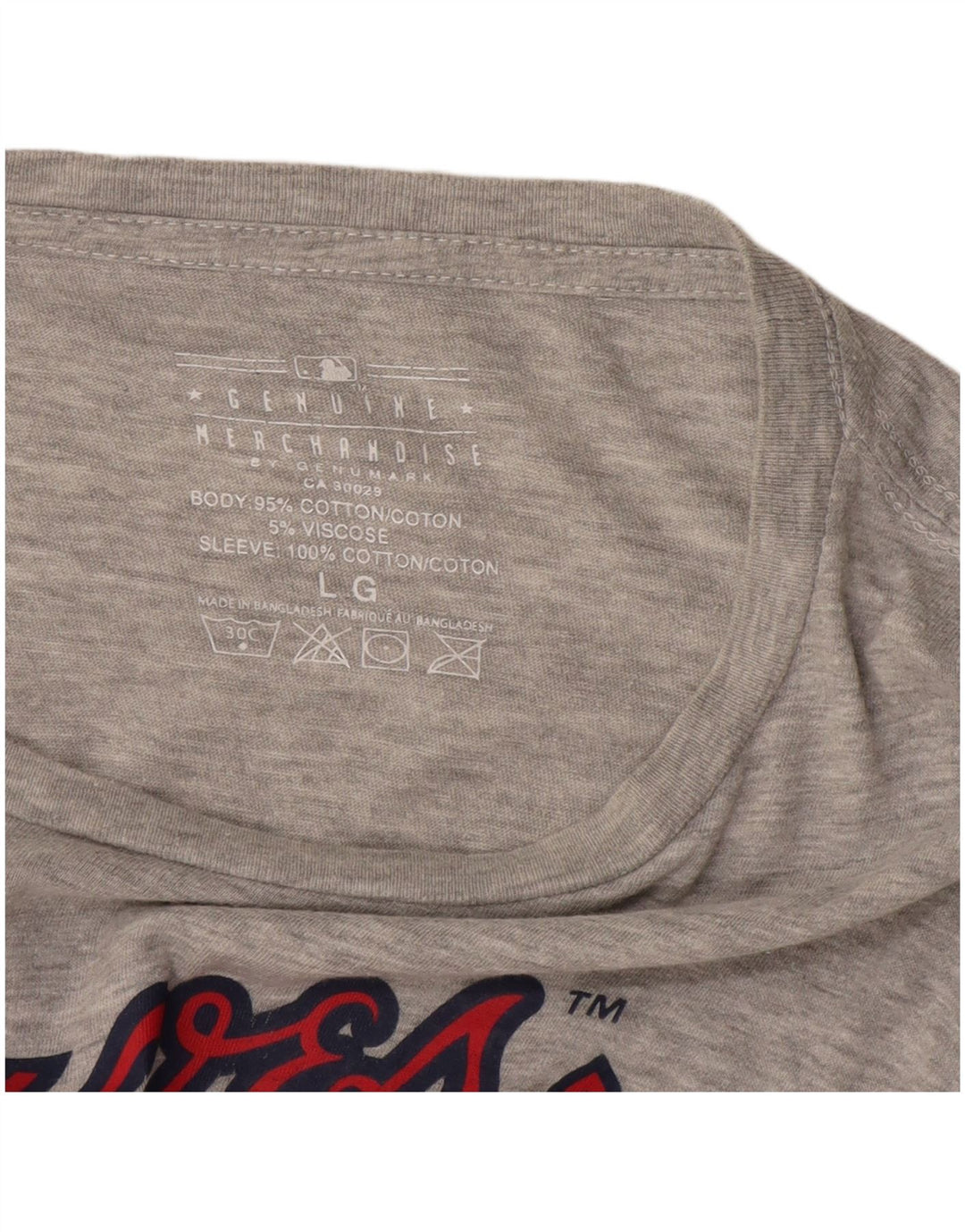 T-shirt grafica da uomo di merce originale, top grande, cotone color block grigio