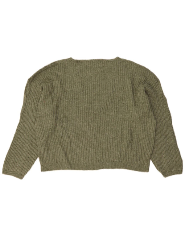 Maglione maglione con scollo a barca da donna Marks & Spencer UK 18 XL acrilico verde