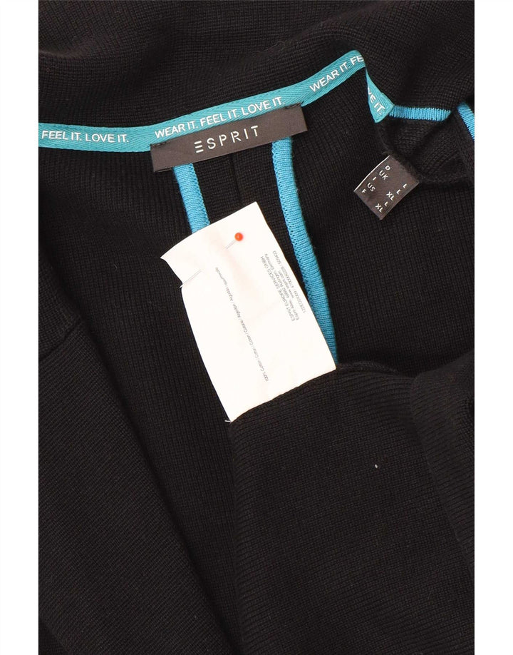 Giacca blazer in maglia a 2 bottoni da donna Esprit UK 14 grande cotone nero