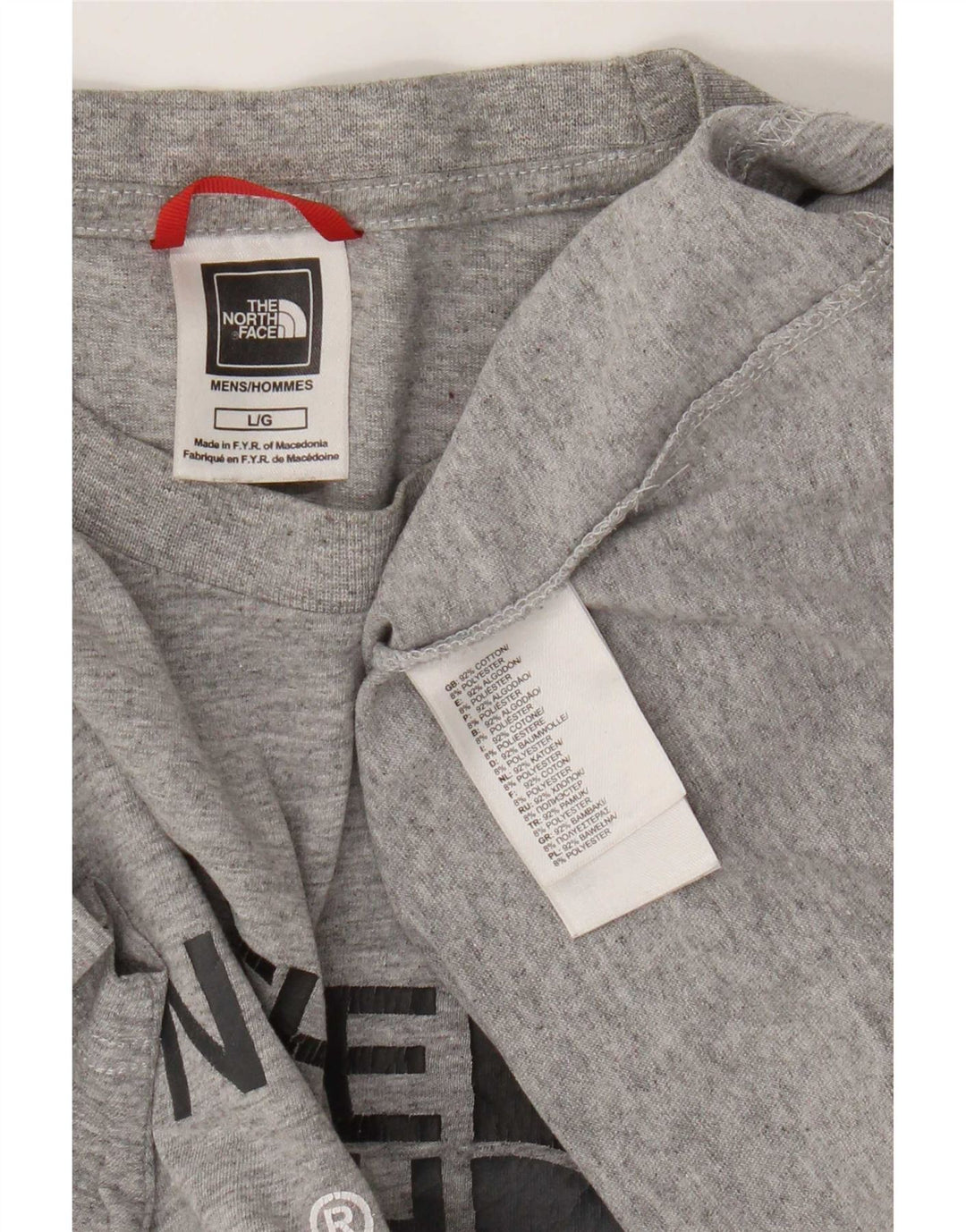 T-shirt grafica da uomo The North Face Top grande in cotone grigio