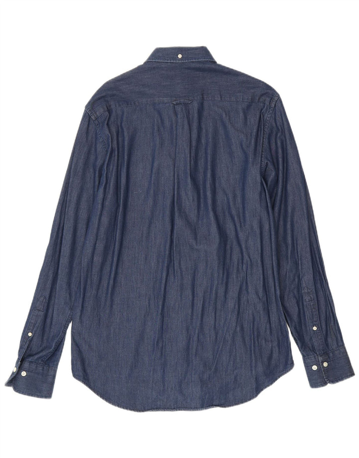 Camicia in denim da uomo Gant taglia 39/40 15 3/4 cotone blu navy medio