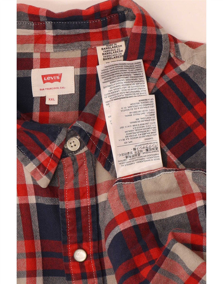 Camicia western da uomo Levi's 2XL in cotone scozzese rosso
