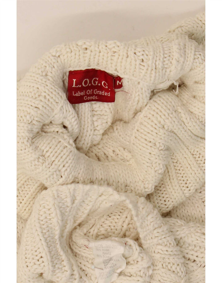 L.O.G.G Maglione maglione da uomo con collo alto in ramiè bianco sporco medio