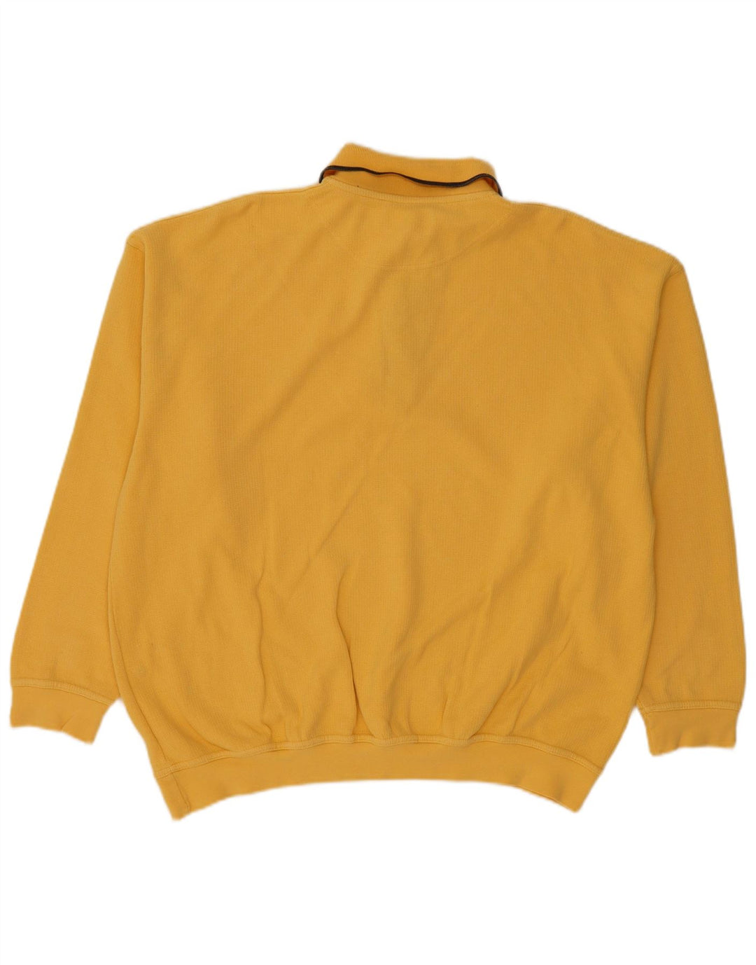 DANIEL HECHTER Mens Polo Neck Jumper Sweater 2XL Yellow Cotton