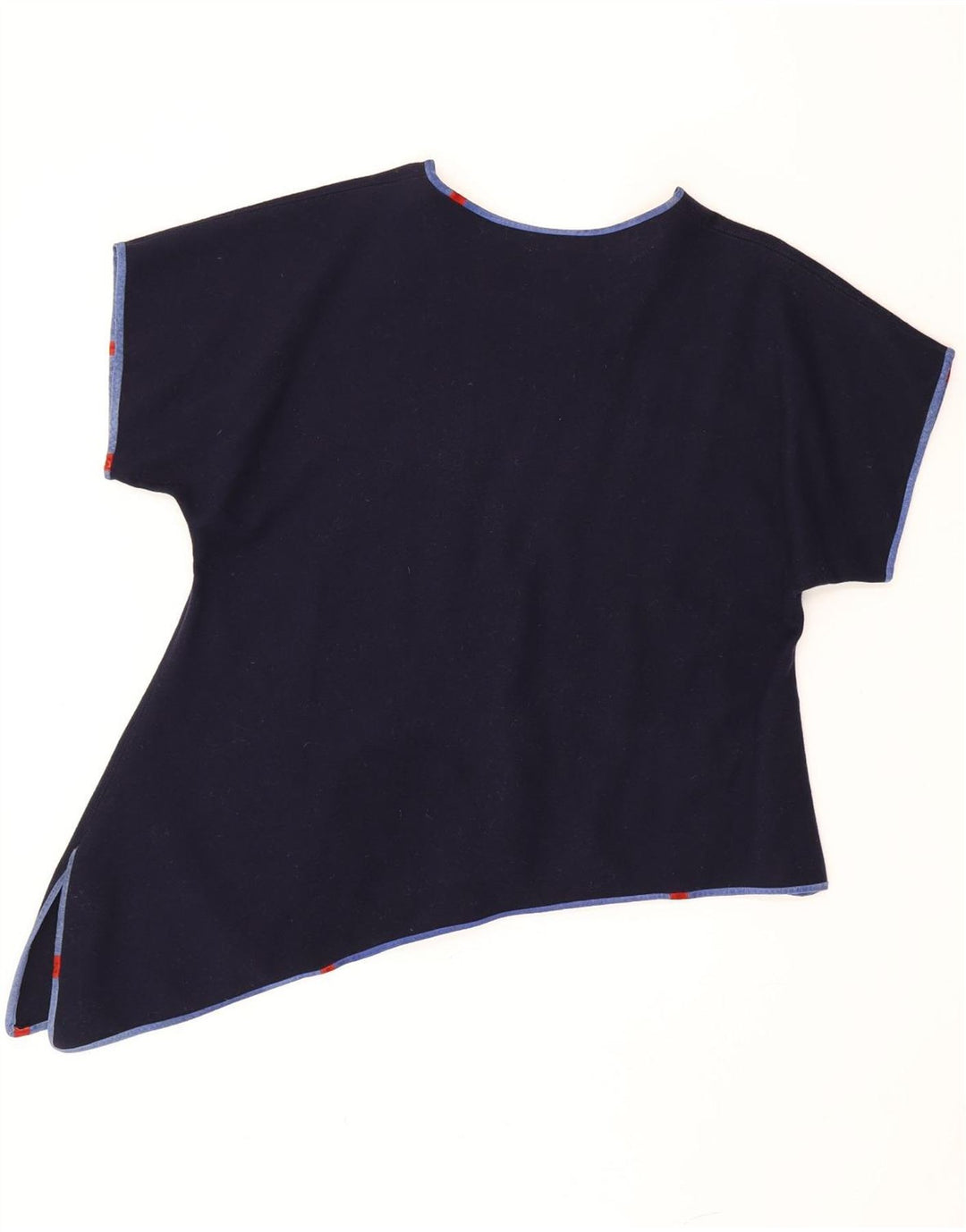 Top asimmetrico da donna vintage UK 18 XL blu navy