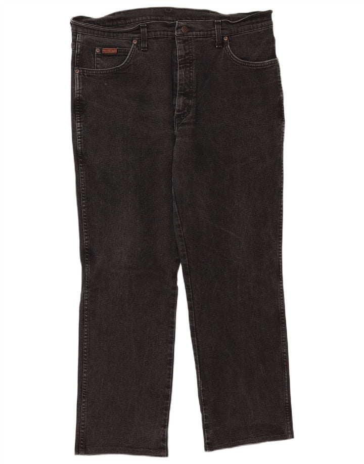 Jeans dritti da uomo Wrangler Texas W38 L28 cotone nero