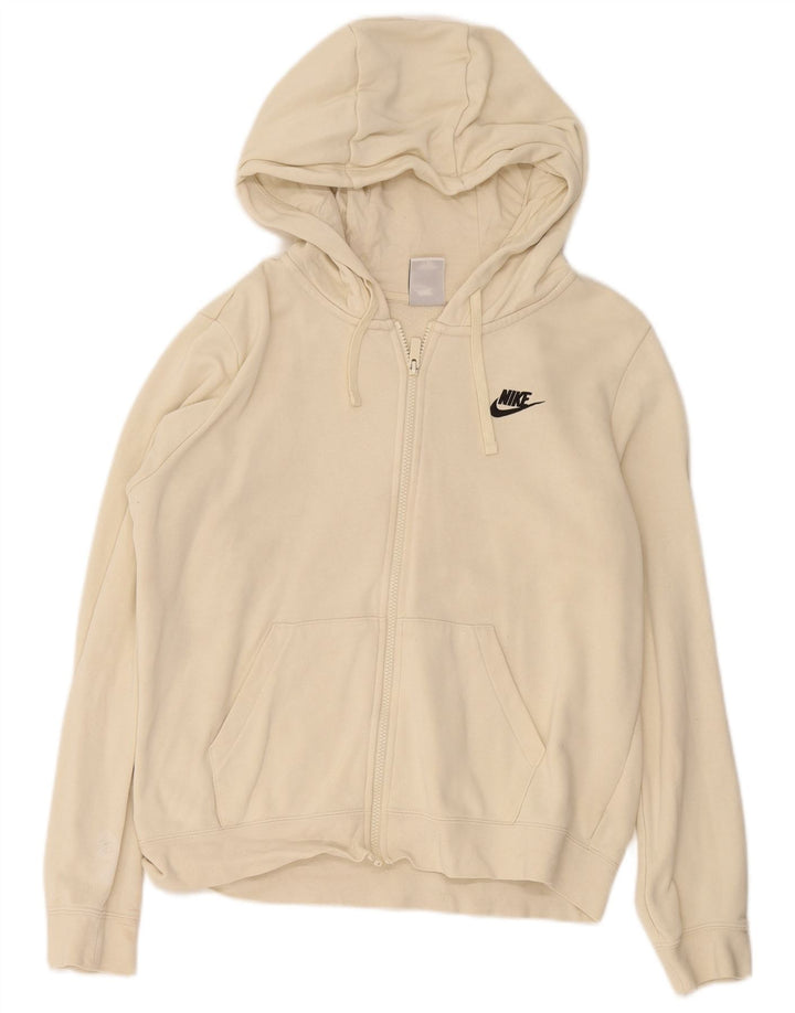 Felpa con cappuccio e zip da donna Nike UK 14 Cotone beige medio