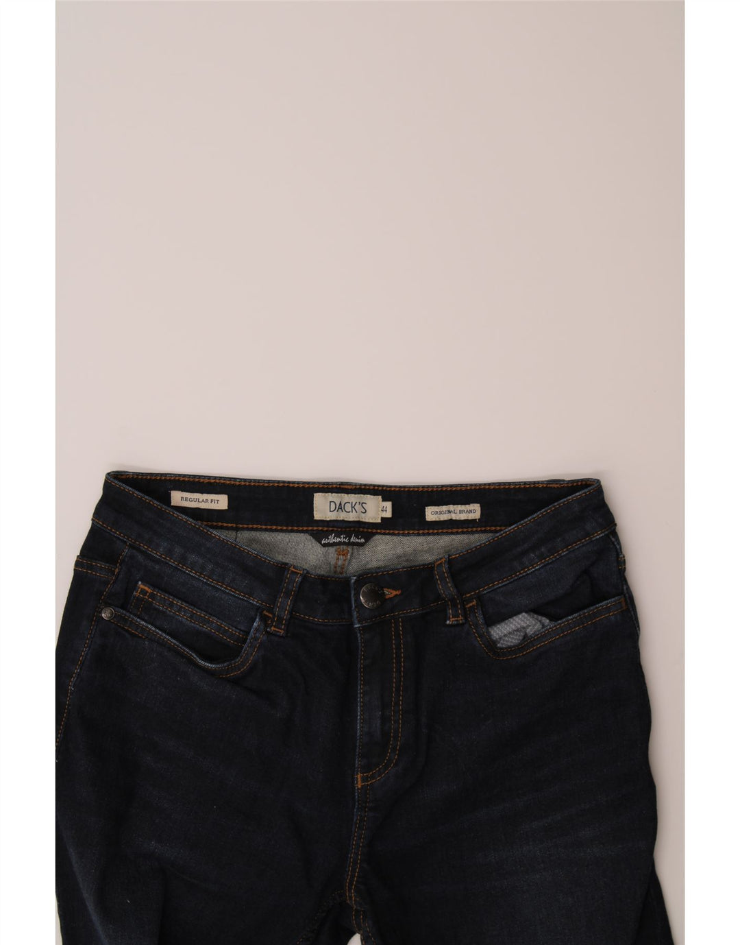 DACK'S Womens Regular Fit Straight Jeans IT 44 Medium W28 L30 Navy Blue Vintage Dack's and Second-Hand Dack's from Messina Hembry 