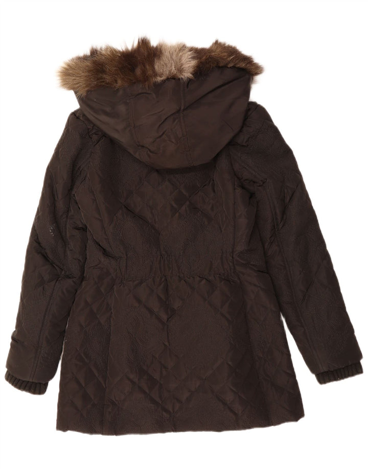 DESIGUAL Giacca imbottita trapuntata con cappuccio da donna EU 38 Medium Black Paisley