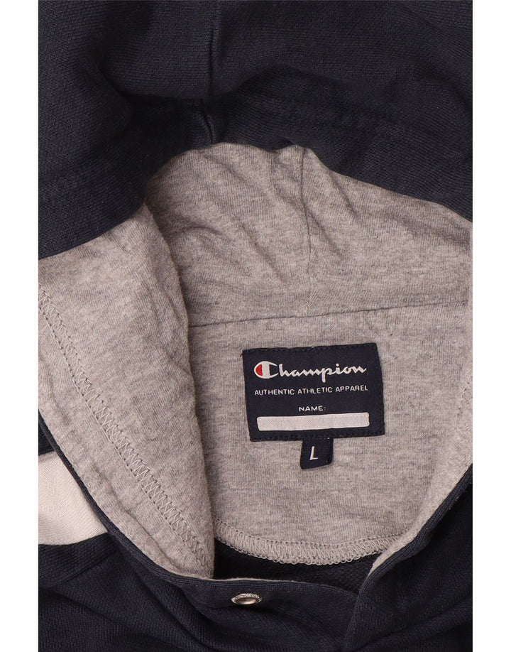 Felpa con cappuccio da uomo Champion Large color block blu navy