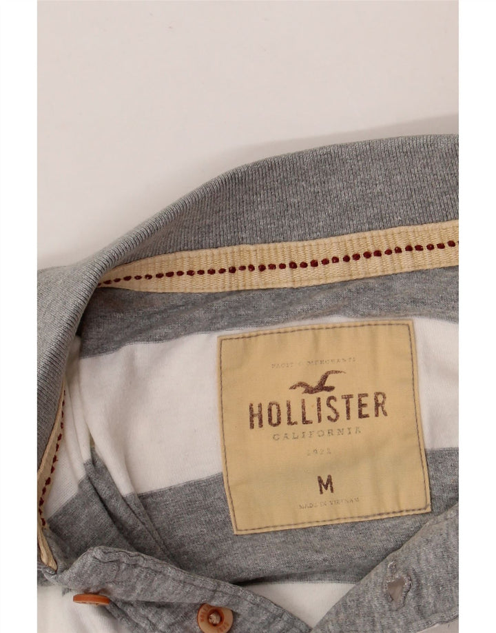 Polo Hollister da uomo a righe grigio medio