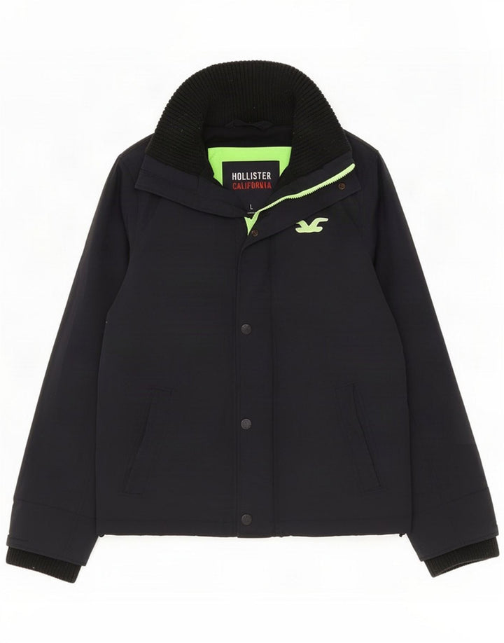 Hollister Giacca a vento da uomo UK 40 Large Navy Blue Poliestere