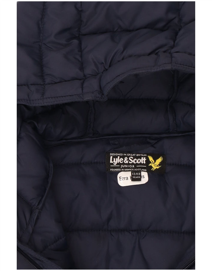 LYLE & SCOTT Boys Hooded Padded Jacket 12-13 Years Navy Blue