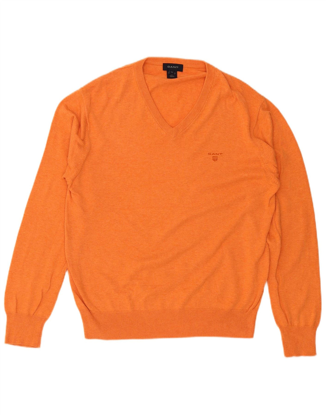 Gant Maglione da uomo con scollo a V in cotone arancione medio