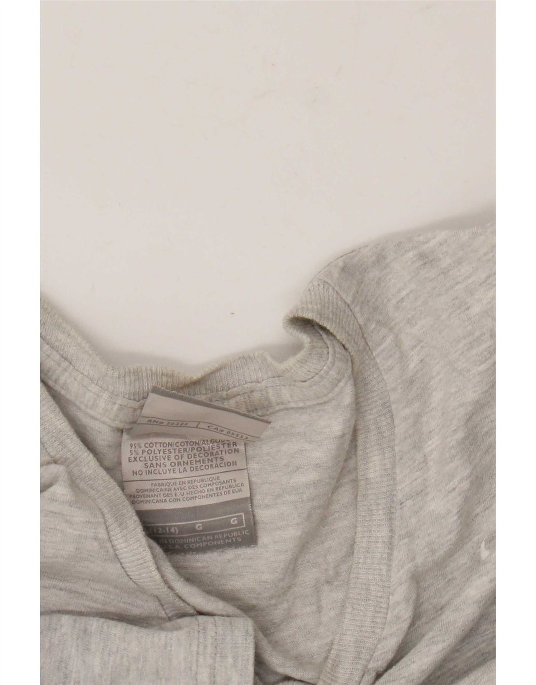 T-shirt da donna Nike Top US 12/14 grande cotone chiazzato grigio