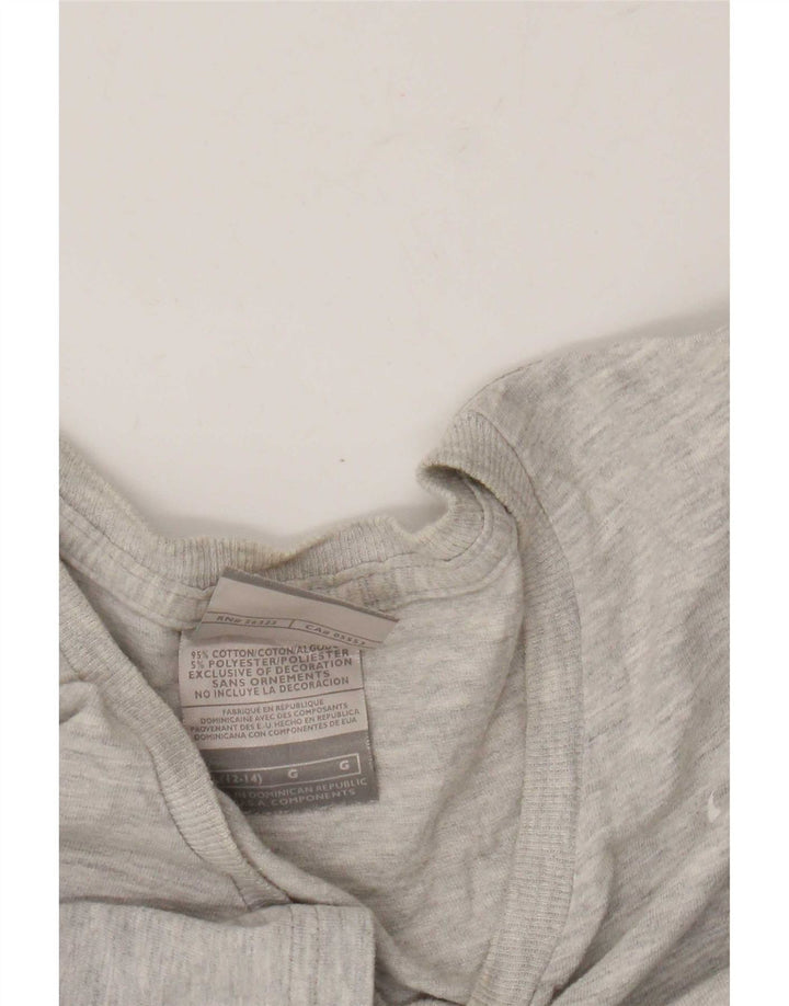 T-shirt da donna Nike Top US 12/14 grande cotone chiazzato grigio