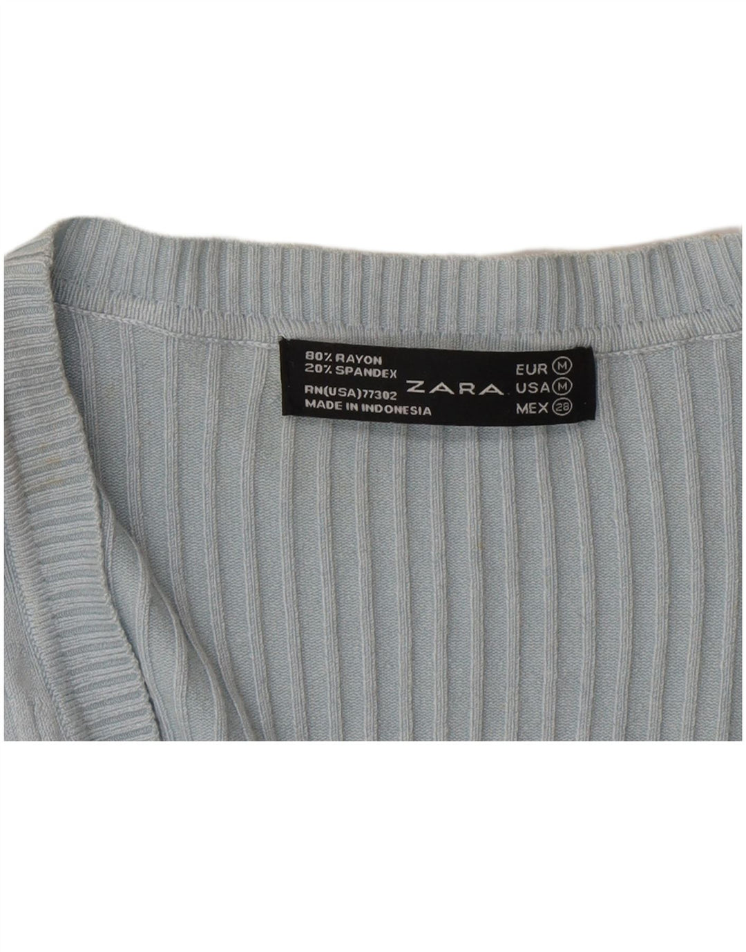Maglione cardigan da donna Zara UK 12 Rayon blu medio