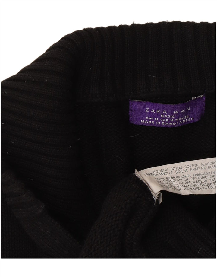 Maglione cardigan da uomo Zara medio cotone nero classico